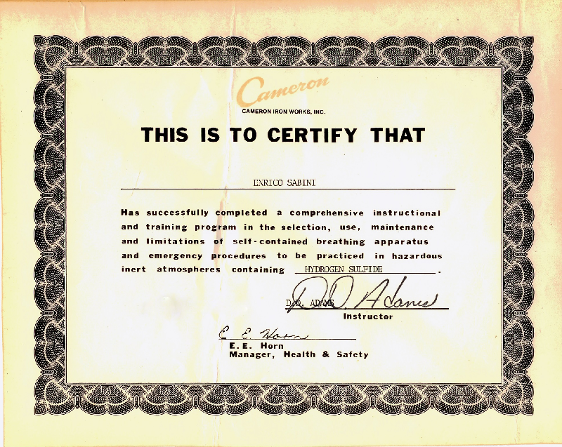 cameron certificate